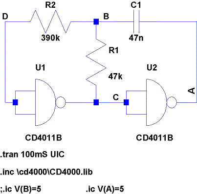 CD4011Bを使った発振回路